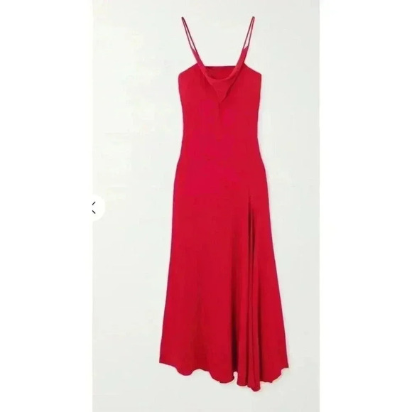NWT ISABEL MARANT ETOILE Runway Kapri Red Maxi Crepe Dress Size 36/4 - Picture 4 of 12